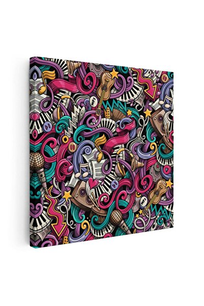 Tablou Canvas Tablou instrumente muzicale, fundal abstract, cod 2112
