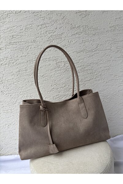 Laletto Kadın Model Süet Büyük Çanta