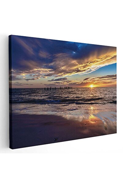 Tablou Canvas Tablou peisaj plaja la apus, cod 4376