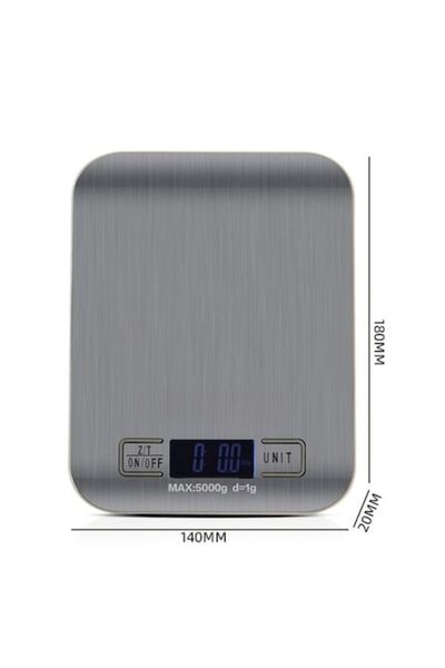 Deliny Digital Kitchen Scale – Precision, Modern Design, 5000g, Silver