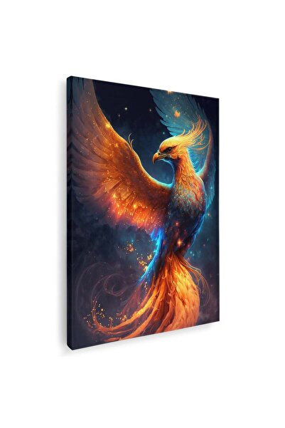 Tablou Canvas Tablou pasarea Phoenix albastru portocaliu, cod 1687