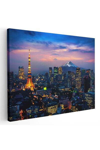 Tablou Canvas Tablou peisaj urban nocturn cu turnul Tokyo Japonia, cod 4391