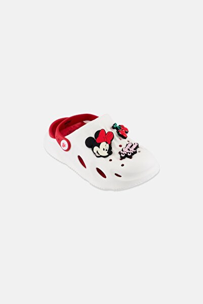 Disney Kids Girl Minnie Mouse Slingback Clogs, White