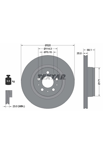 TEXTAR Disc Frana Tesla Model 3