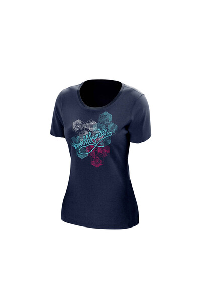 NORTHFINDER Tricou outdoor din merinos pentru femei ARGENTERA1 albastru închis