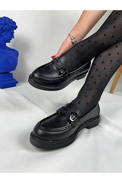 Zerenyus Flex Black Buckle Daily Orthopedic Women's Ballerinas