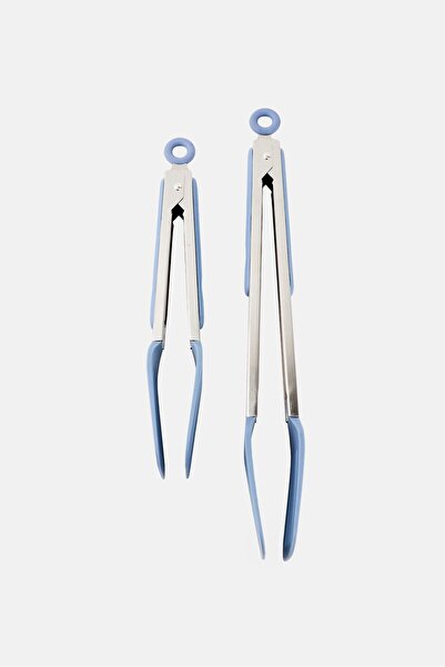 Phantom Chef 2 Pcs Silicone And Stainless Steel Tong Set, Multicolor