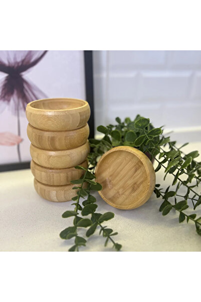 YAZICI 6'lı %100 Bambu Sosluk Çerezlik / Kahvaltılık Çok Amaçlı Bambu Kase