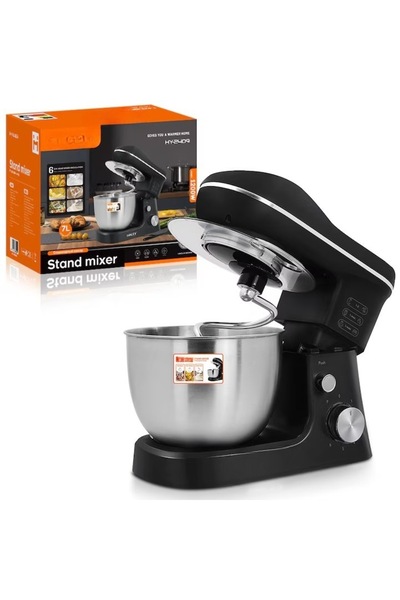 Deliny High-Performance Mixer 1200W, 7L Stainless Steel Bowl, 6 Speeds with Pulse, Black/Stainless