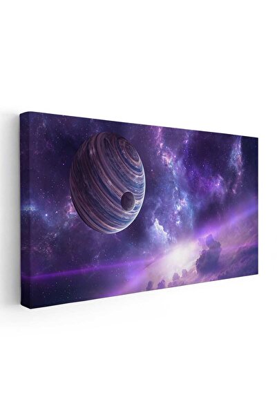Tablou Canvas Tablou peisaj cosmic fantezie cu planeta si nebuloasa, cod 5321