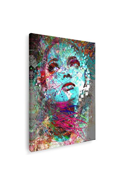 Tablou Canvas abstract portret femeie in nuante multicolore, cod 1031