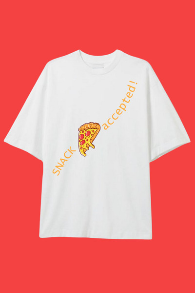 Dupe Design Tricou unisex supradimensionat cu imprimeu Snack Accepted