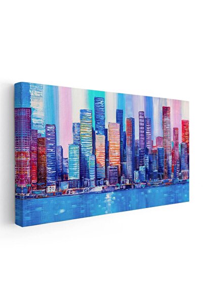 Tablou Canvas Tablou pictura cladiri moderne albastru, cod 2073