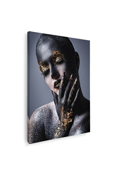 Tablou Canvas Machiaj auriu creativ tablou portret, cod 2563