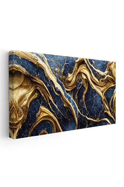 Tablou Canvas Tablou abstract imitatie marmura, auriu, albastru, cod 1856