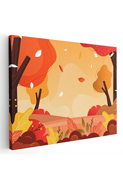 Tablou Canvas Tablou peisaj cu copaci toamna ilustratie, cod 5450