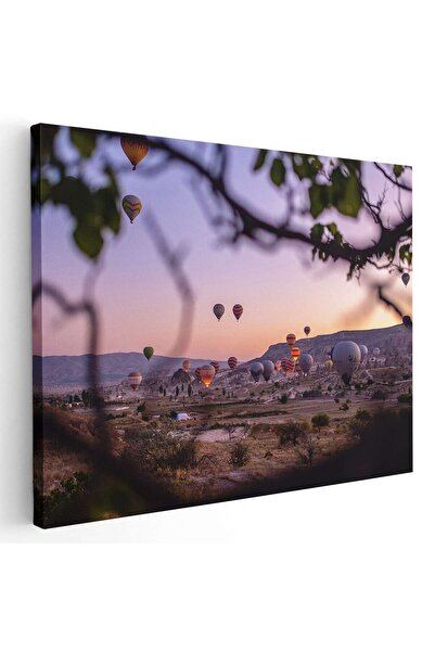 Tablou Canvas Tablou peisaj baloane cu aer cald la apus, cod 4472