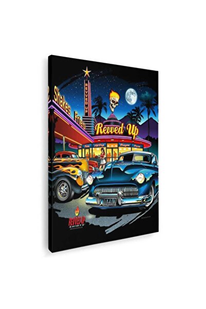 Tablou Canvas peisaj urban masini vintage, cod 3222