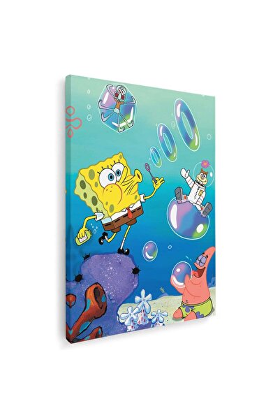 Tablou Canvas Tablou SpongeBob Pantaloni PÄƒtrati desene animate, cod 4836