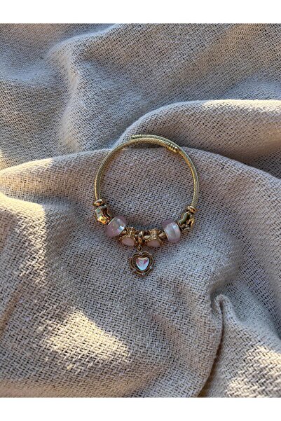 NOVINA FINE JEWELRY Novina Pink Heart Glow – Işıltılı Kalpli Charm Bileklik