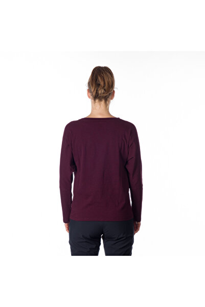 NORTHFINDER Women's loose-fit T-shirt with a print and a high proportion of BEVERLY cotton winemelange