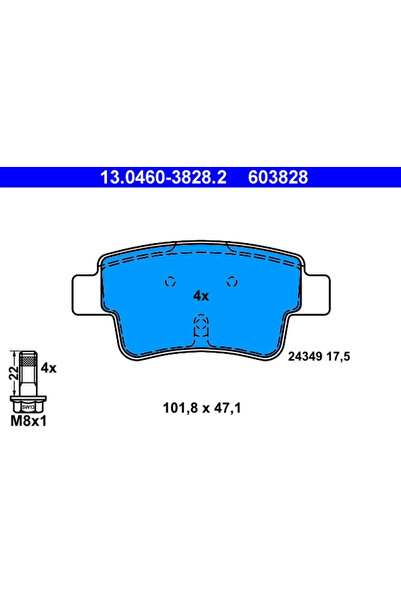 Ate Set Placute Frana Frana Disc Abarth Grande Punto Fiat Grande Punto 2005-2010