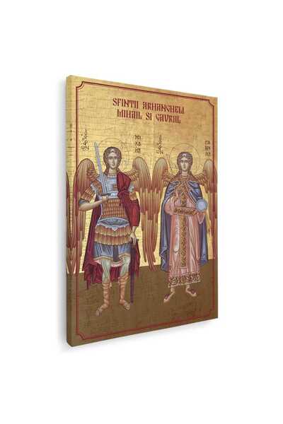 Tablou Canvas Icoana Sfintii Arhangheli Mihail si Gavril, cod 3345