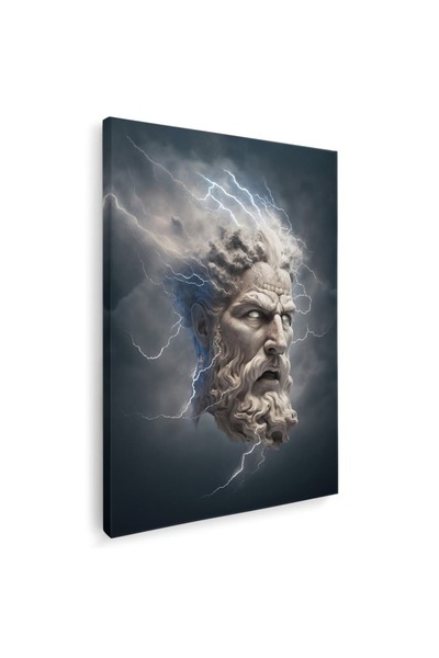 Tablou Canvas Tablou cap statuie Zeus cu fulgere, cod 1747