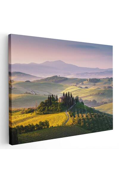 Tablou Canvas Tablou peisaj in Toscana la apus Italia, cod 1544