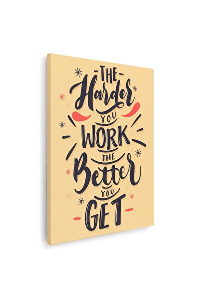 Tablou Canvas mesaj motivational despre munca, crem, negru, cod 1154