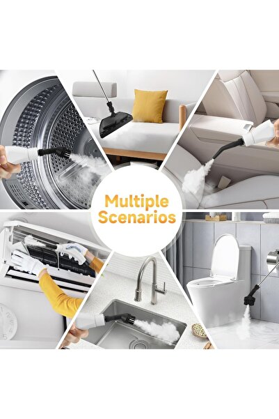 Deliny Steam Cleaner, 2500W, 1.2L Tank, Fast Heating, 6 Power Levels, Multi-Surface Cleaning, White