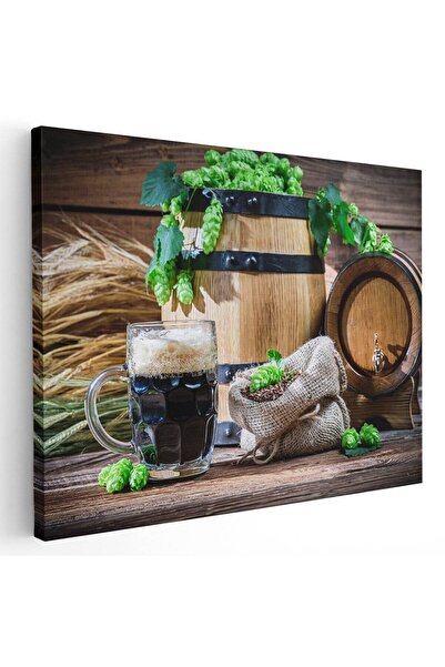 Tablou Canvas Tablou halba si butoi cu bere, cod 3943
