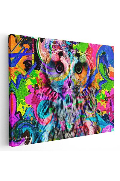 Tablou Canvas Tablou bufnita fundal abstract multicolor, cod 5000