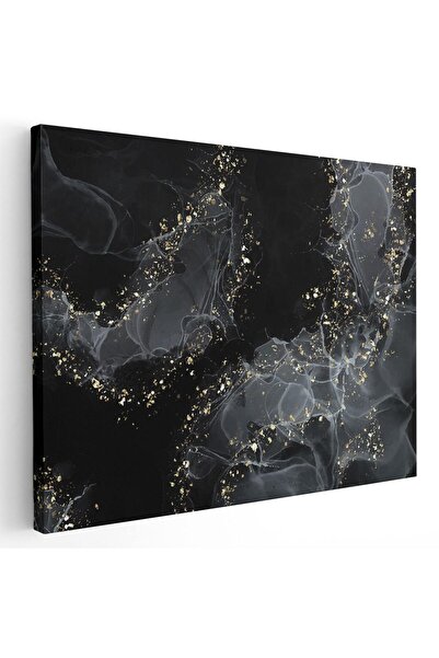 Tablou Canvas abstract aspect marmura gri, negru, auriu, cod 1181