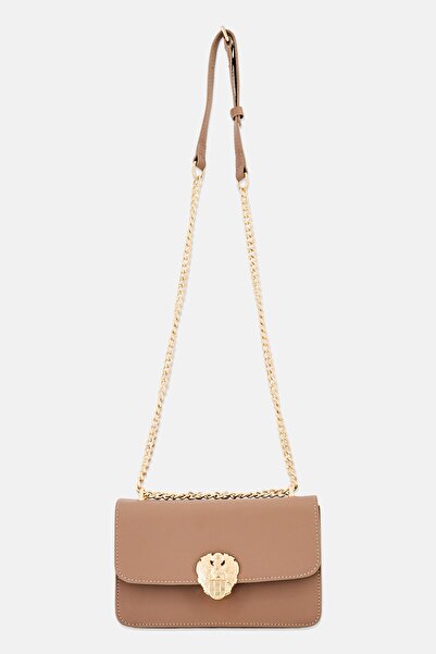 Vince Camuto حقيبة كتف نسائية بشعار العلامة التجارية، لون بني