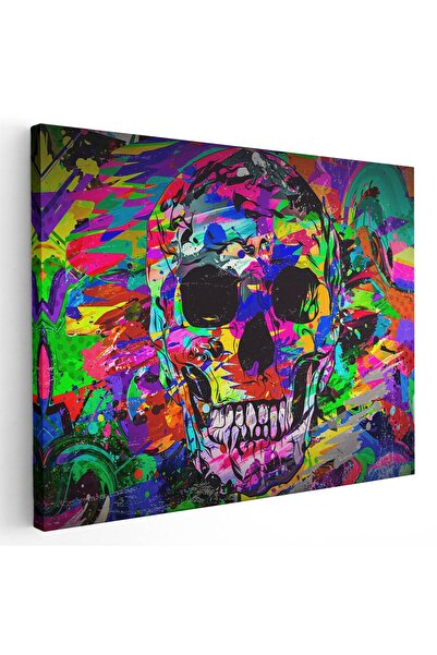 Tablou Canvas Tablou craniu fundal abstract graffiti, cod 4992