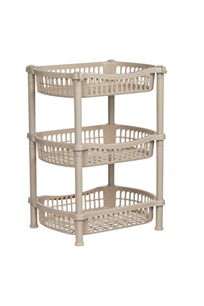 SHOPIENS Etajera Bucatarie, 3 Nivele, Plastic, 41x31x54 cm, Bej