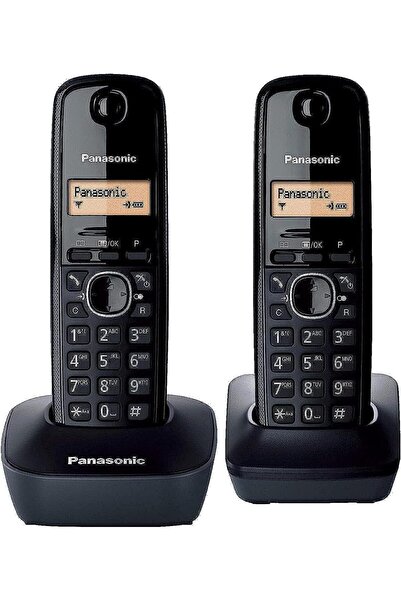 PANASONIC Kx-TG1612 - Cordless Phone, Pack of 2, Black