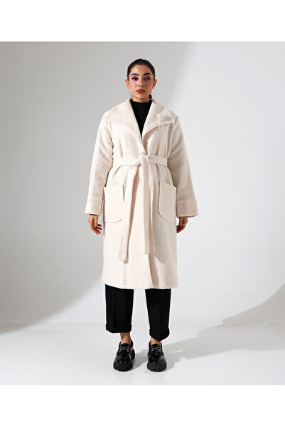 Fi'l Arz Fashion Women's Long Lamb Plus Size Coat