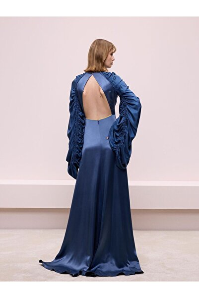 BAQA Kolu Bağlamalı Uzun Elbise