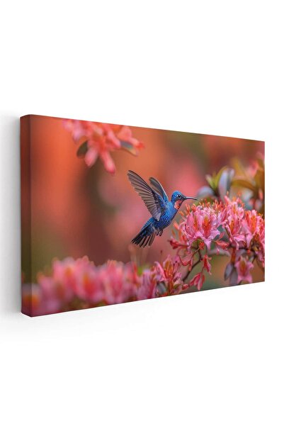 Tablou Canvas Tablou pasare colibri in zbor printre flori, cod 5207