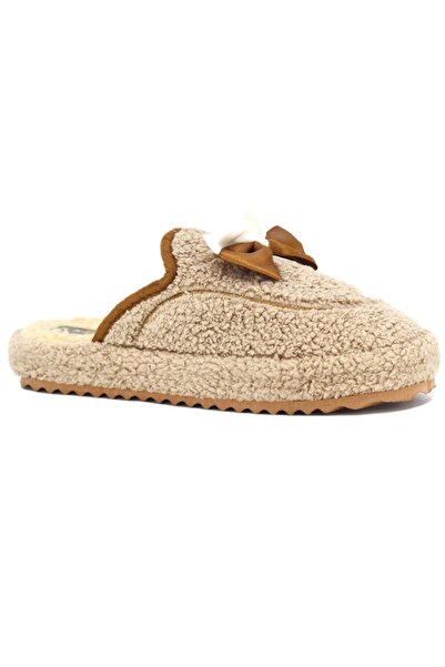 soElite Плюшеві зимові домашні капці з бантиком Закриті жіночі капці Капці дл...