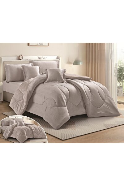 SNOOZYL Double bedspread made of soft velvet and fur with a hotel design for a luxurious hotel experience