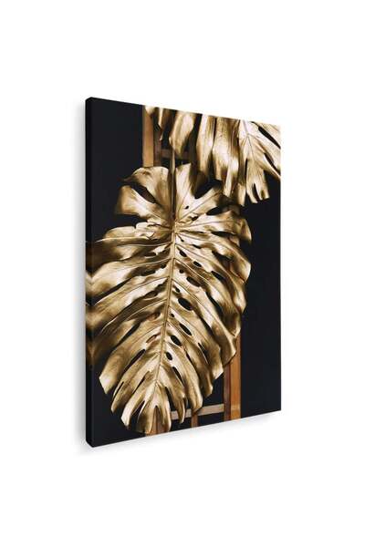 Tablou Canvas Frunza Aurie Monstera Tablou, cod 2595