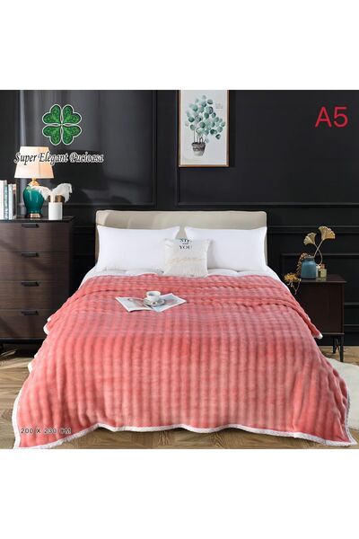 OEM Soft cocolino blanket, 200x230, with white border, Pink