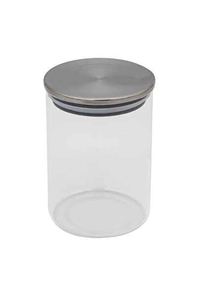 SHOPIENS Glass Storage Jar, 500ml Capacity, Metal Lid, Transparent - MYONNA