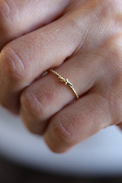 Yenigün Kuyumculuk 14 Ayar Altın Top Dizisi Yusufçuk Detaylı Yüzük