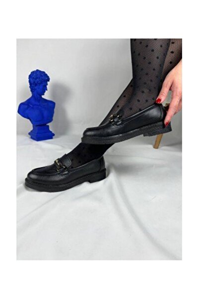 Zerenyus Flex Black Buckle Daily Orthopedic Women's Ballerinas