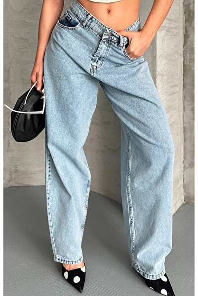 Zerenyus Παντελόνι τζιν Baggy Snow Wash Ice Blue