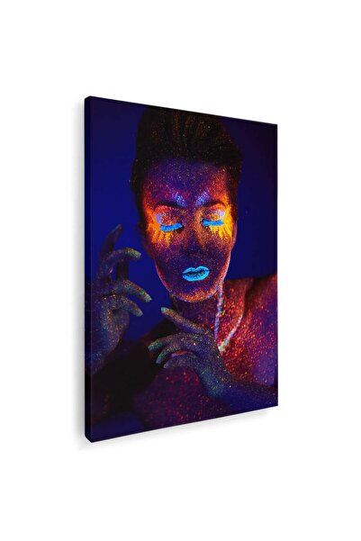 Tablou Canvas Tablou portret femeie machiaj fluorescent, cod 4309
